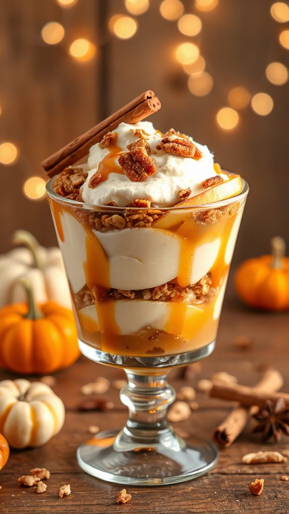 autumn flavored yogurt parfait treat autumn flavored yogurt parfait treat