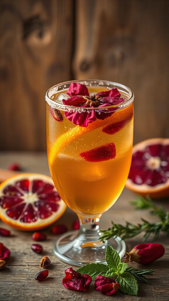 autumn floral gin cocktail