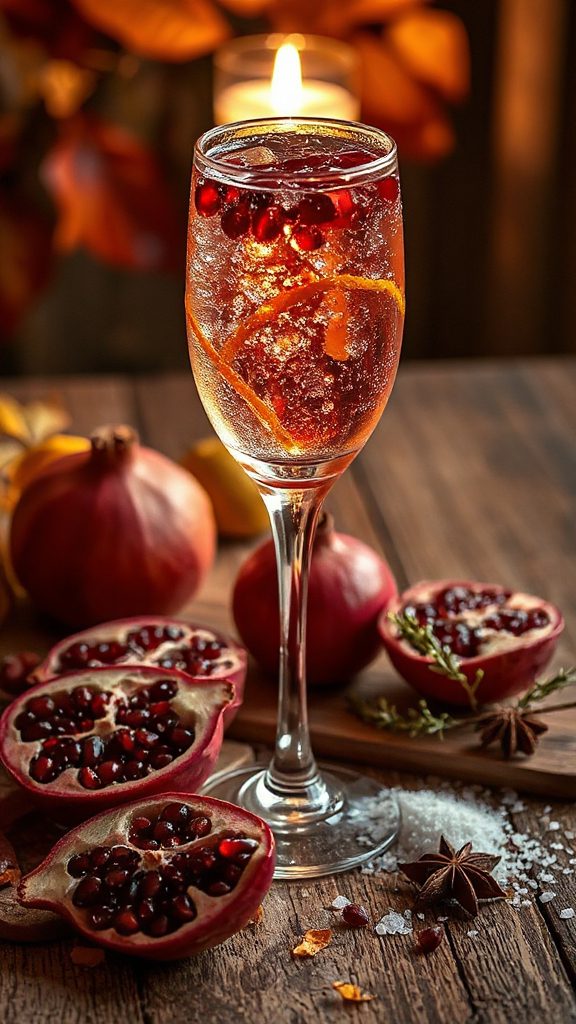 autumn herbal pomegranate cocktail autumn herbal pomegranate cocktail
