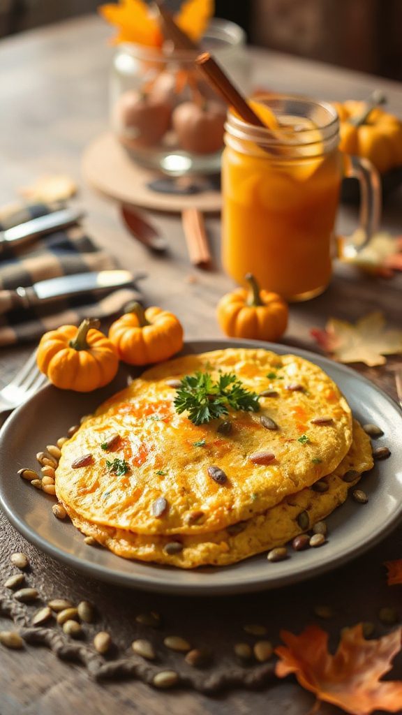 autumn inspired cheddar omelet