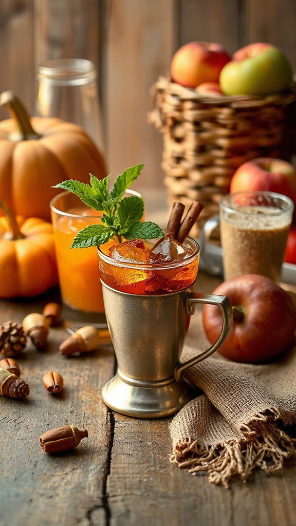 autumn inspired ginger julep cocktail