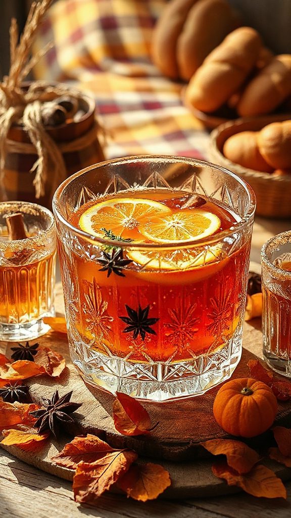 autumn inspired rye whiskey punch