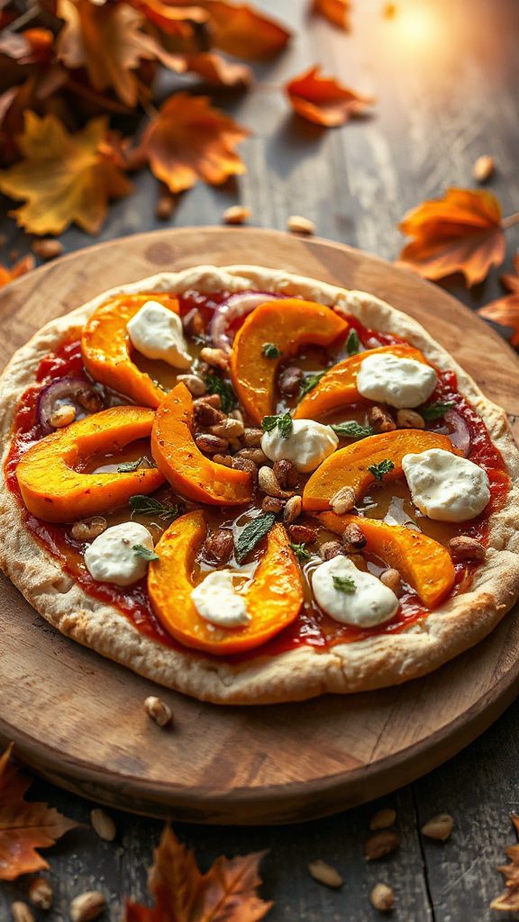 autumn inspired vegetarian pizza autumn inspired vegetarian pizza