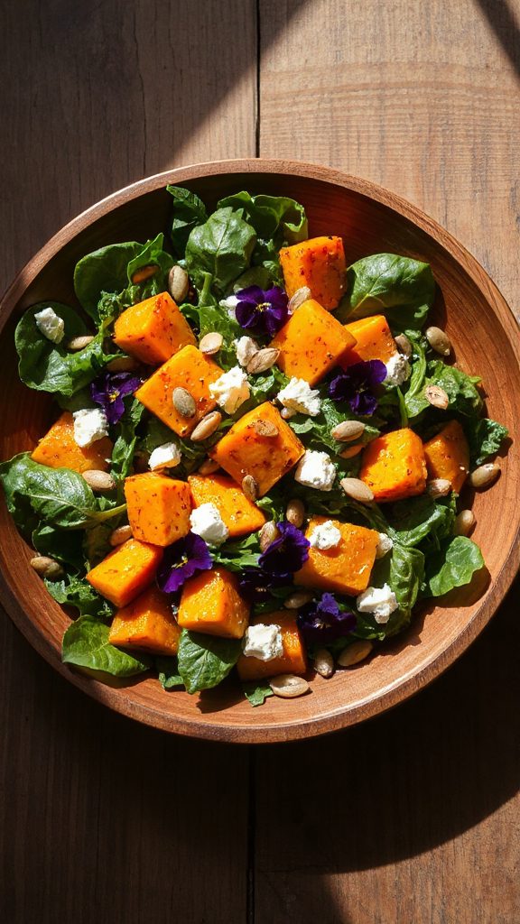 autumn mixed greens salad