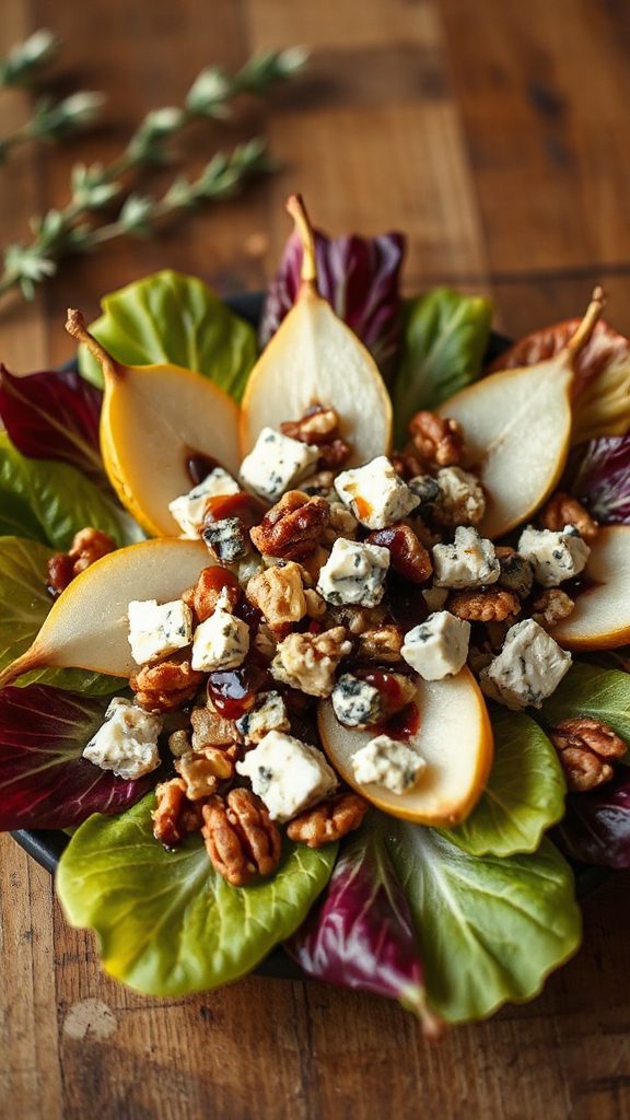 autumn pear blue cheese salad