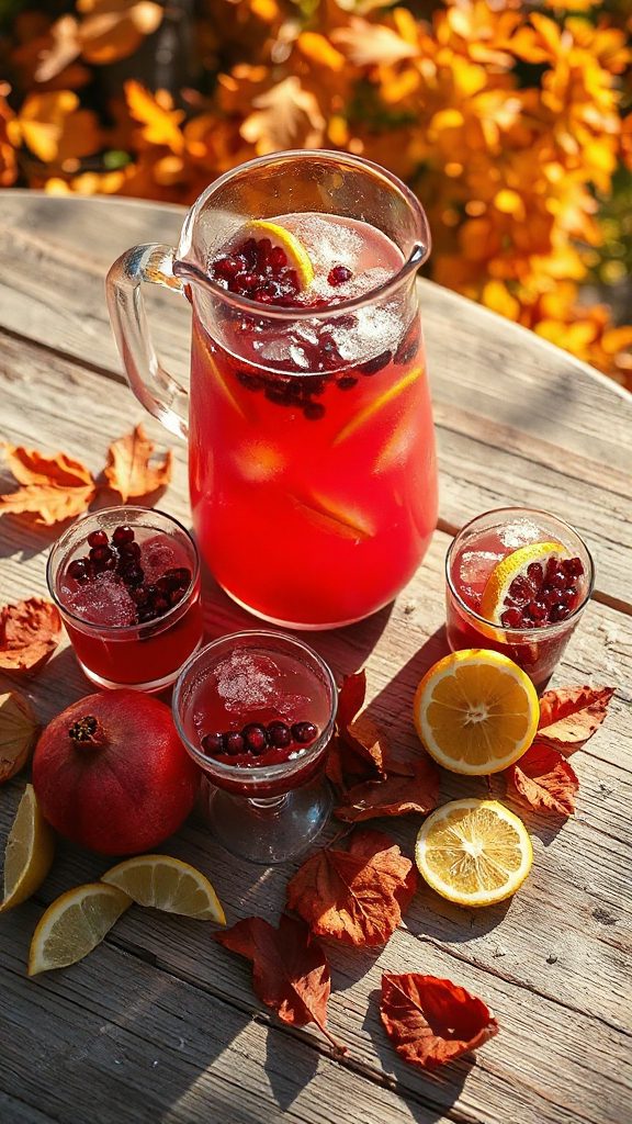 autumn pomegranate citrus spritzer