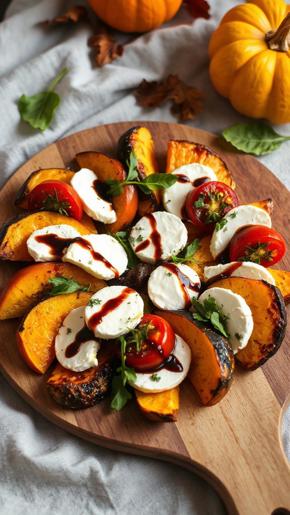 autumn pumpkin caprese salad
