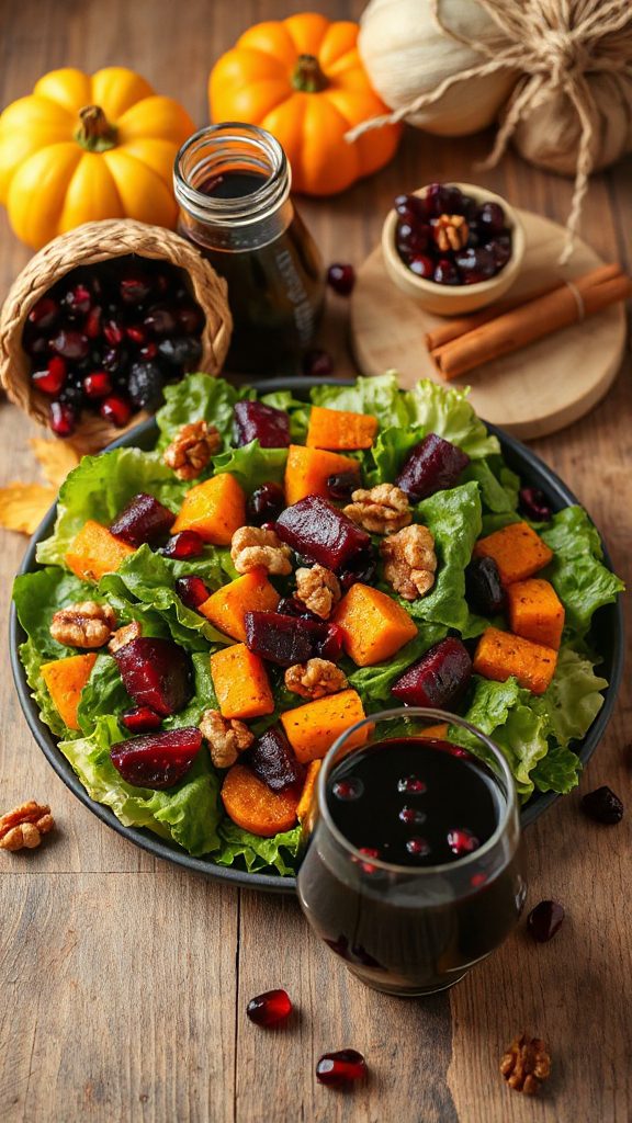 autumn salad with blackberry vinaigrette autumn salad with blackberry vinaigrette