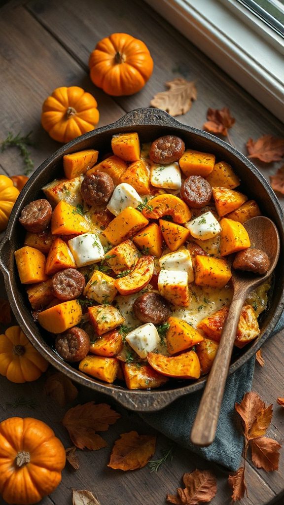 autumn sausage and pumpkin casserole autumn sausage and pumpkin casserole