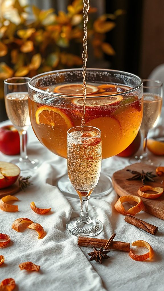 autumn sparkling cider punch