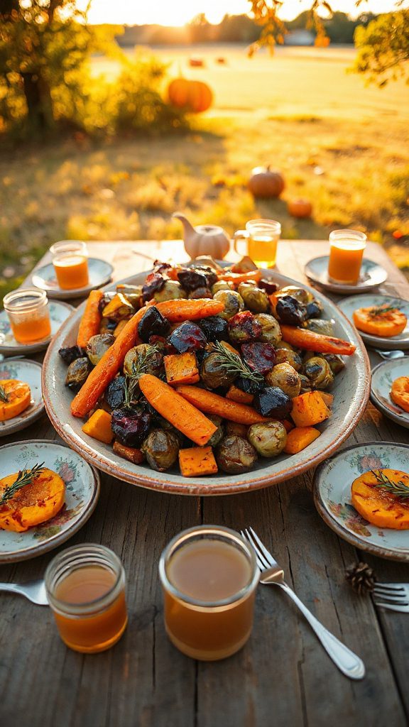 autumn vegetable apple cider glaze