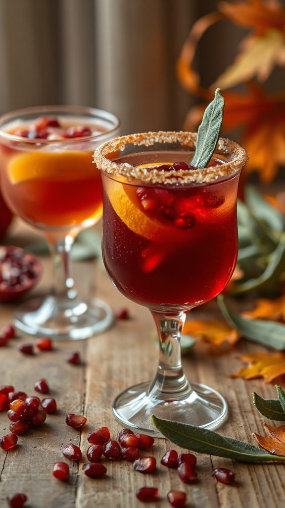 autumnal pomegranate sage cocktail autumnal pomegranate sage cocktail