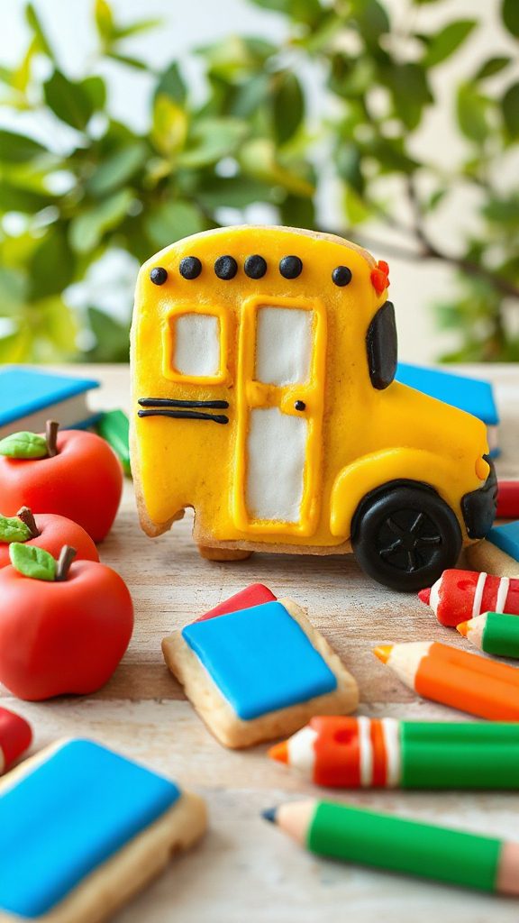 back to school bus cookies