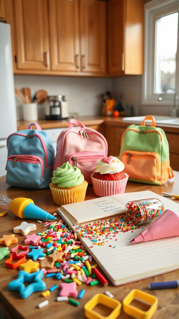 backpack themed cupcake recipe