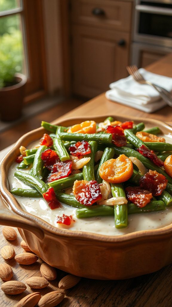 bacon almond green bean casserole