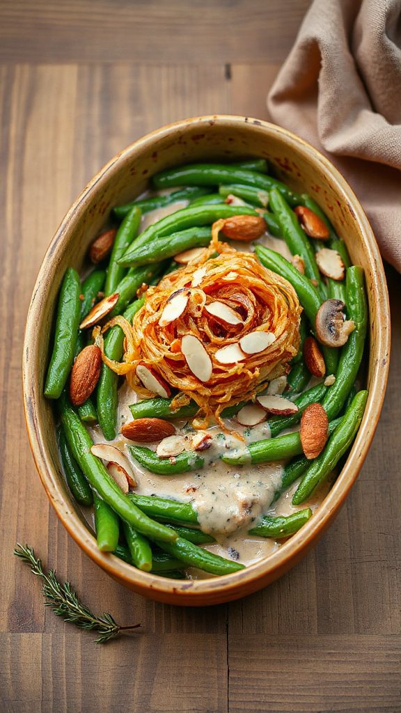 bacon almond green bean casserole
