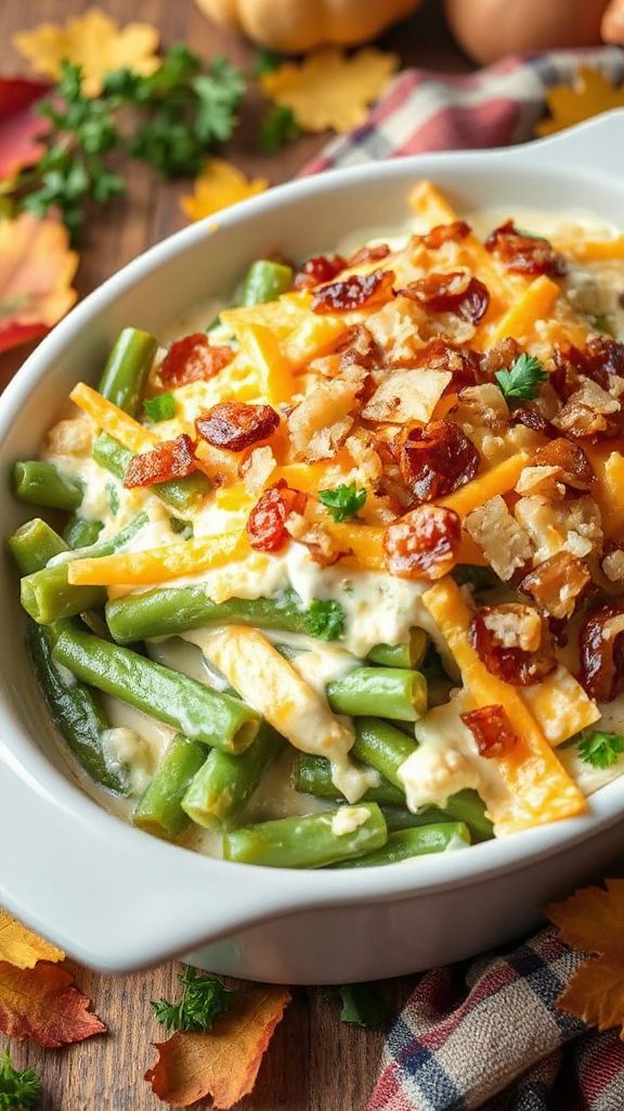 bacon cheddar green bean casserole