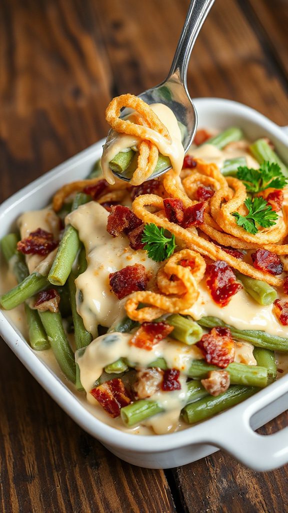 bacon cheddar green bean casserole bacon cheddar green bean casserole