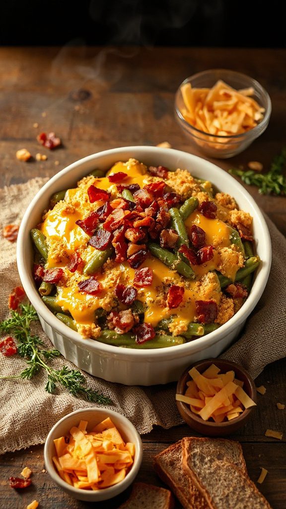 bacon cheddar green bean casserole