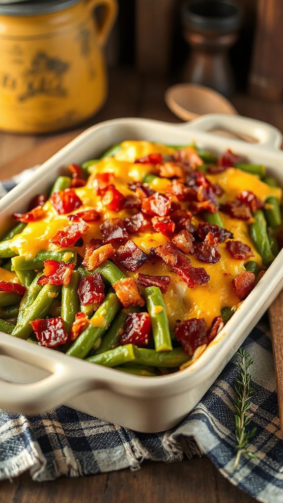 bacon cheddar green bean casserole