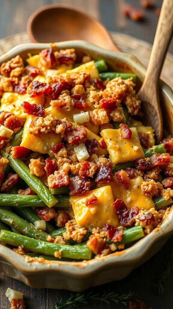bacon cheddar green beans casserole