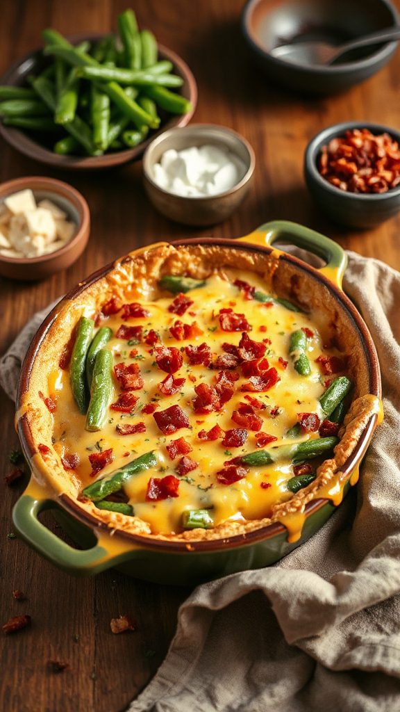 bacon cheese green bean casserole
