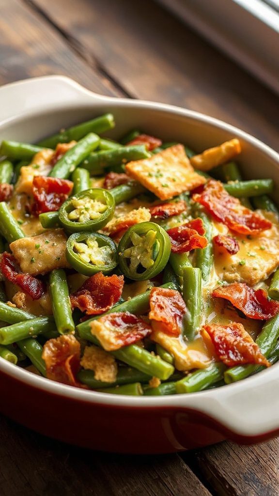 bacon cheese green bean casserole