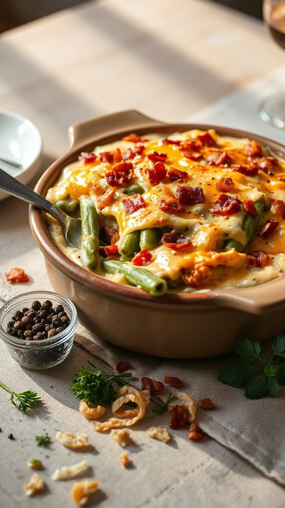 bacon cheese green bean casserole