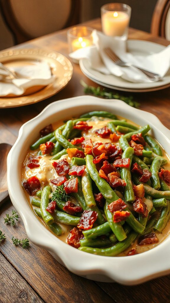 bacon enhances green bean casserole