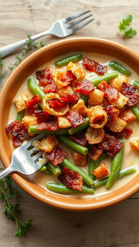 bacon infused green bean casserole