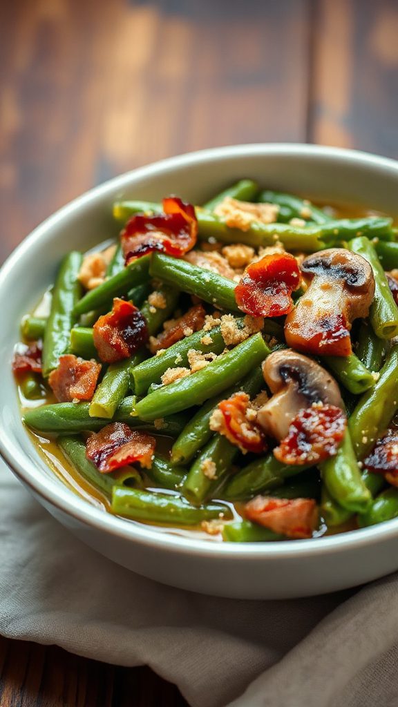 bacon mushroom green bean bake bacon mushroom green bean bake