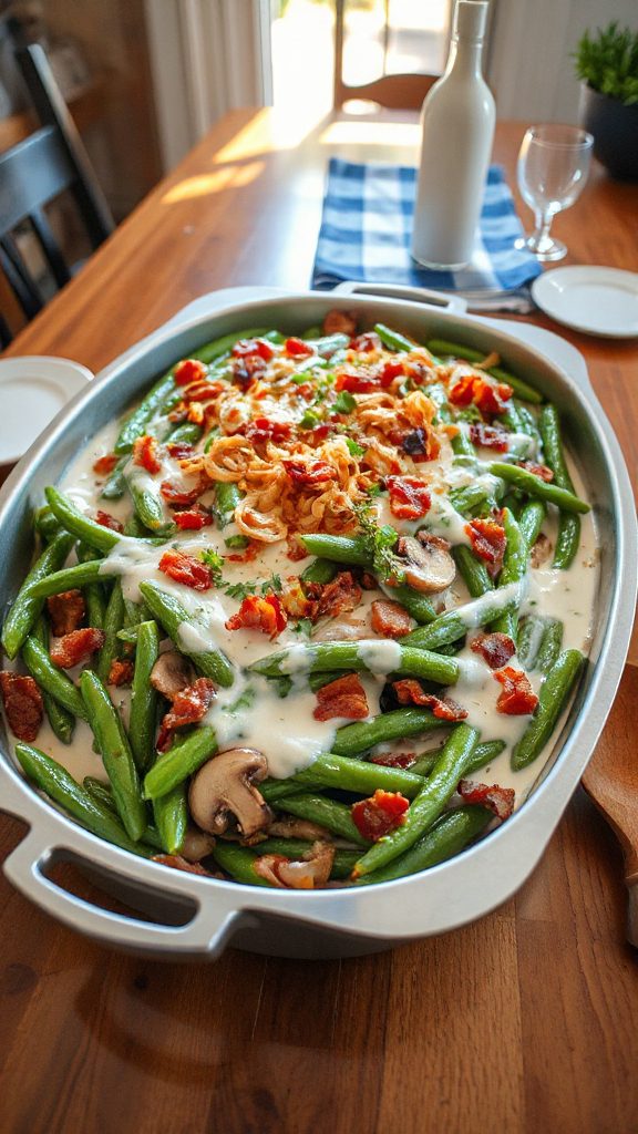 bacon mushroom green bean casserole bacon mushroom green bean casserole