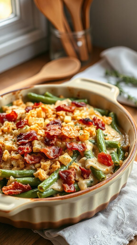 bacon mushroom green bean casserole