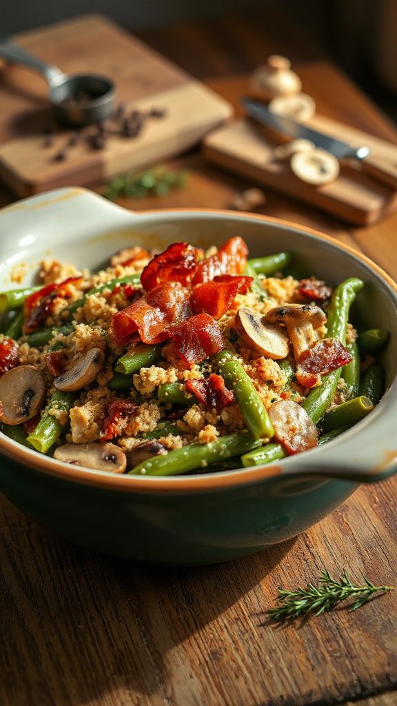 bacon mushroom green bean casserole