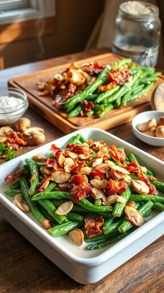 bacon onion green bean casserole