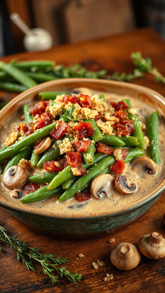 bacon onion green bean casserole bacon onion green bean casserole