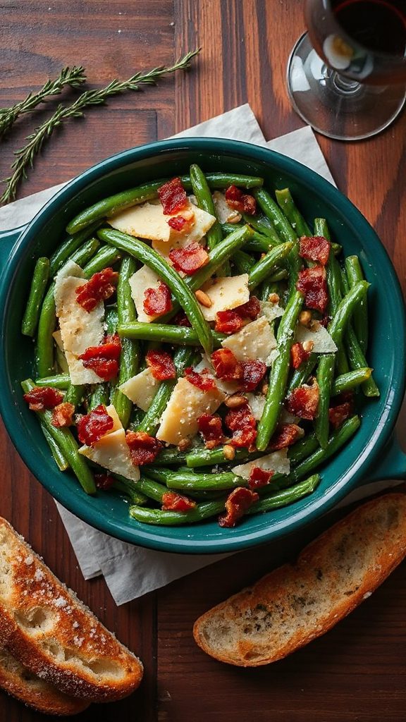 bacon parmesan green beans casserole