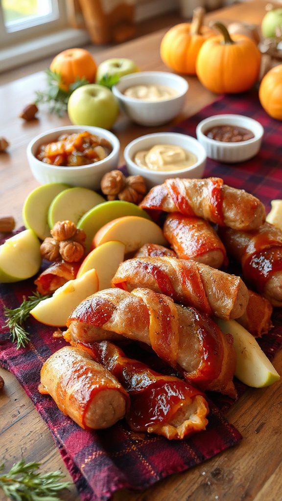 bacon wrapped apple sausages recipe