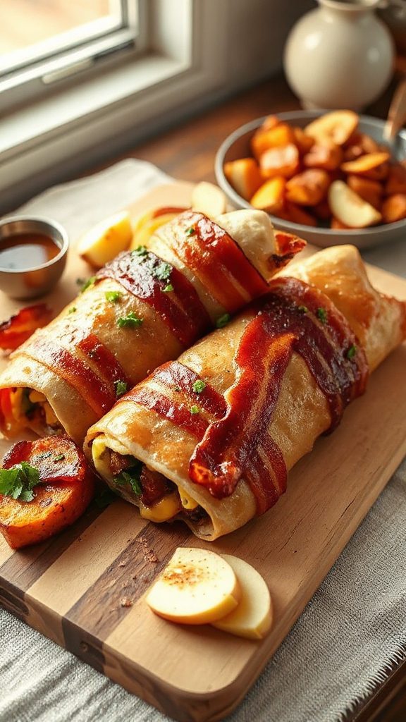bacon wrapped breakfast burritos bacon wrapped breakfast burritos
