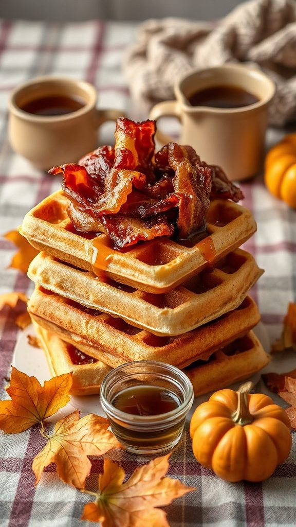 bacon wrapped breakfast waffles delight