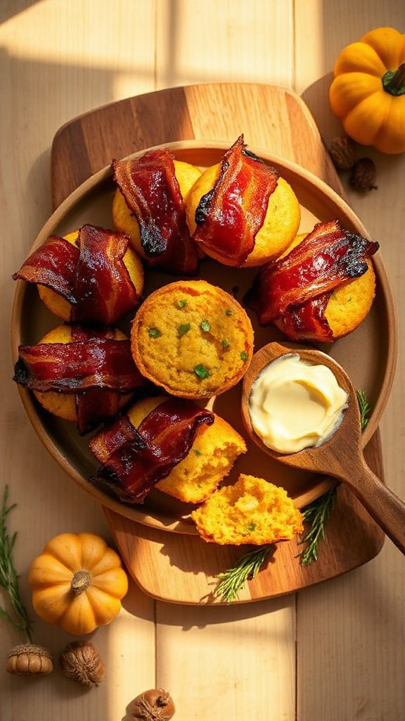 bacon wrapped cornbread muffins delight