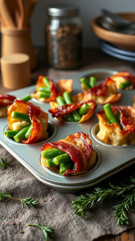bacon wrapped green bean bites