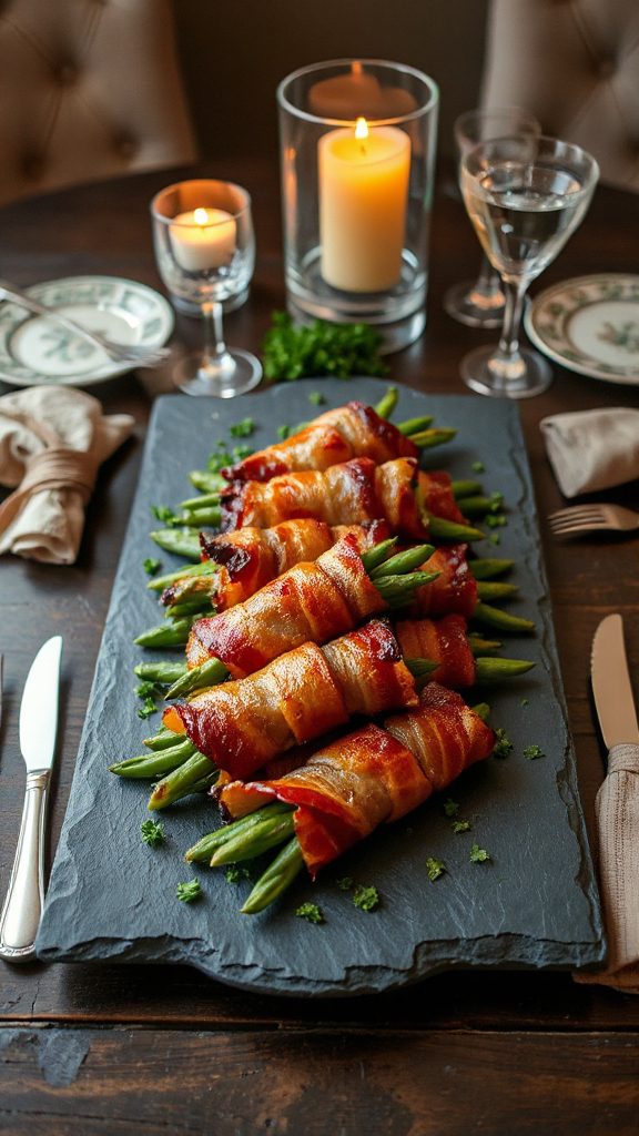 bacon wrapped green bean bundles