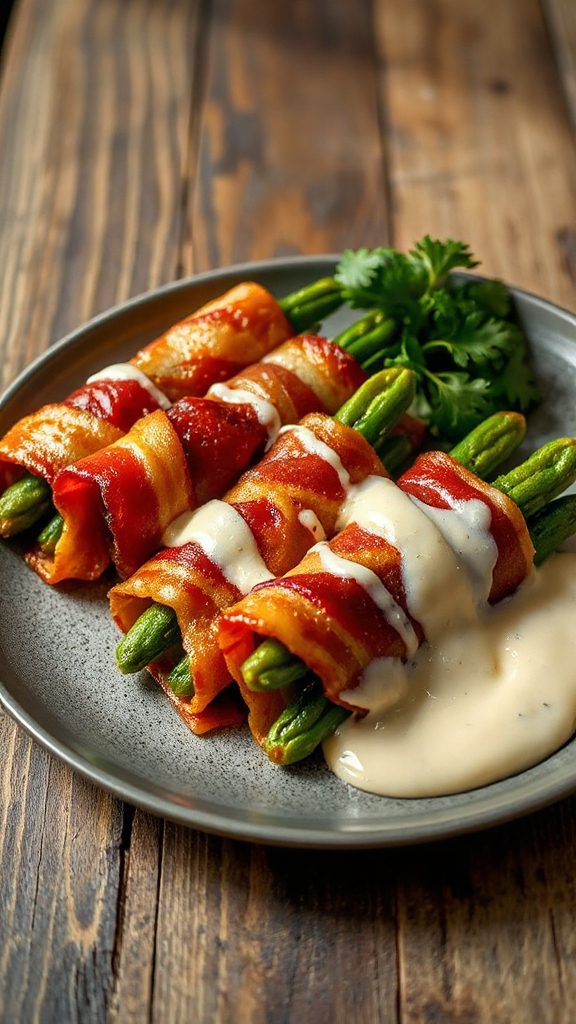 bacon wrapped green bean bundles