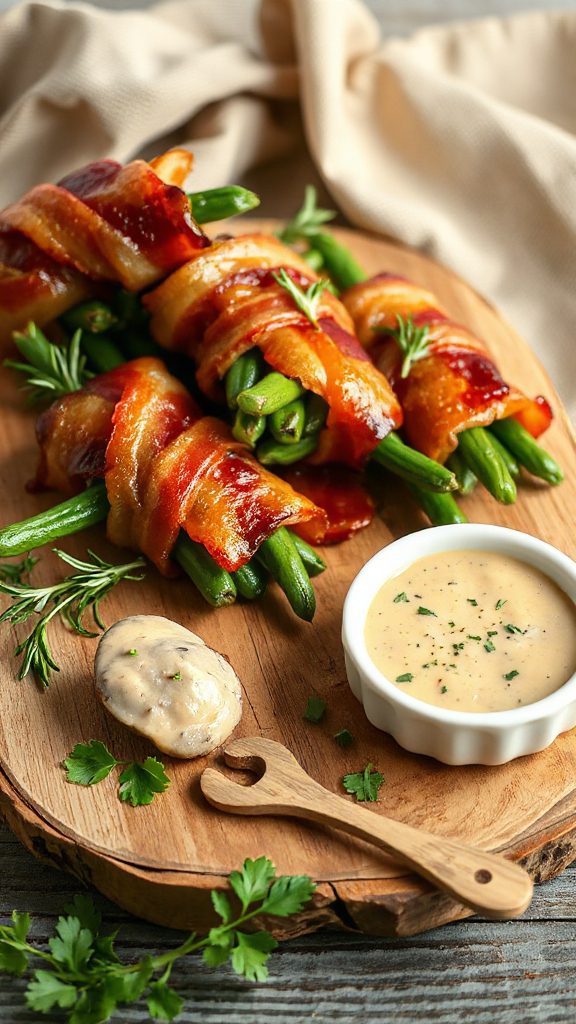 bacon wrapped green bean bundles