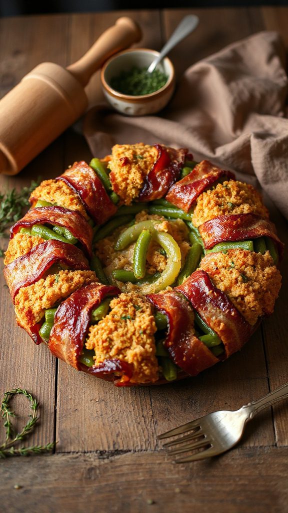 bacon wrapped green bean casserole