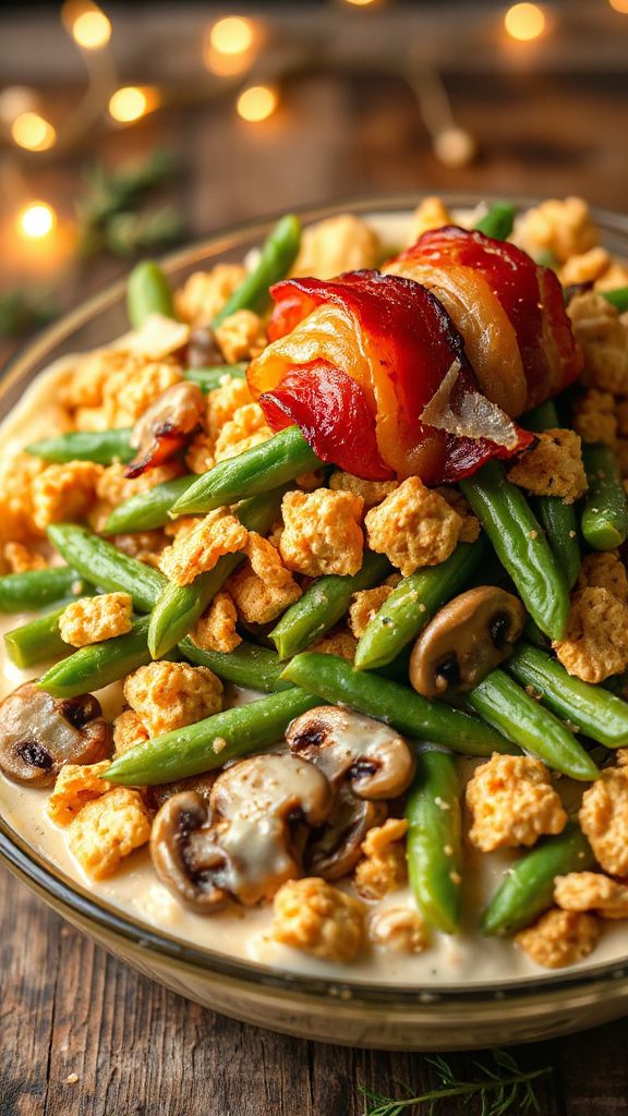 bacon wrapped green bean casserole