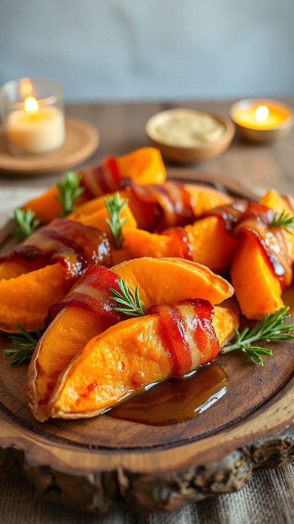bacon wrapped sweet potato appetizer