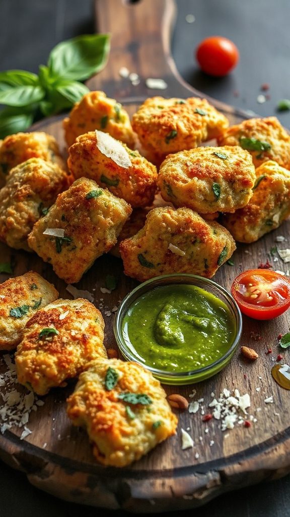 baked pesto parmesan chicken nuggets