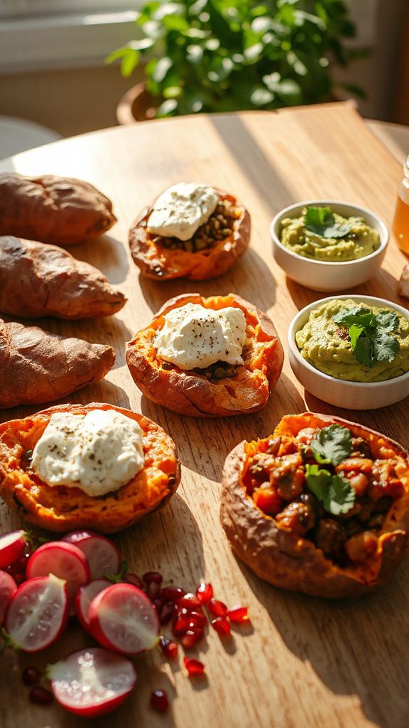 baked sweet potatoes toppings recipe